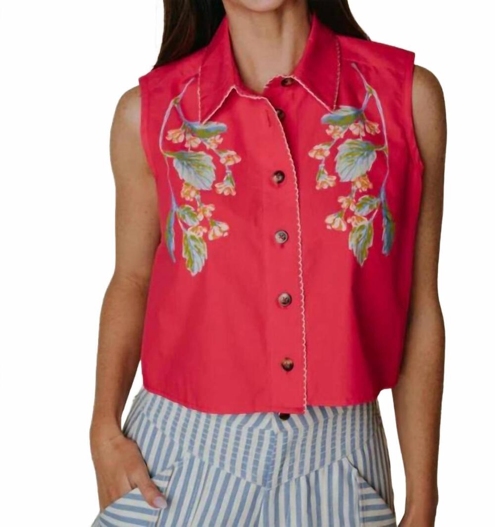 NEW LAROQUE paige sleeveless top in wild floraison